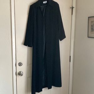 Kasper dress long full length black button up dress coat size 10 nwot